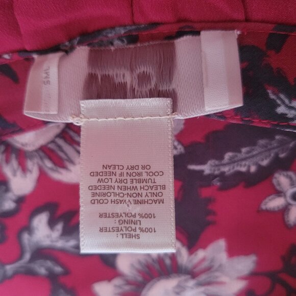 Loft Outlet Midi Dress, XS, Sleeveless, Red Floral Print, V-Neck, Tie-Back, EUC - Picture 7 of 9